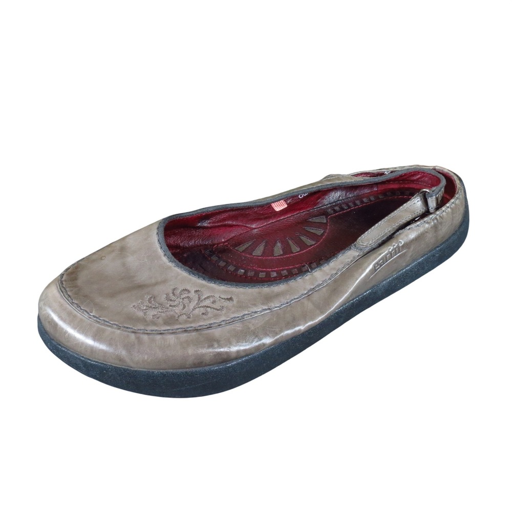 Earth Felicity Goudron Women Slingback Flat Size 8.5 Walking Taupe Leather Shoe